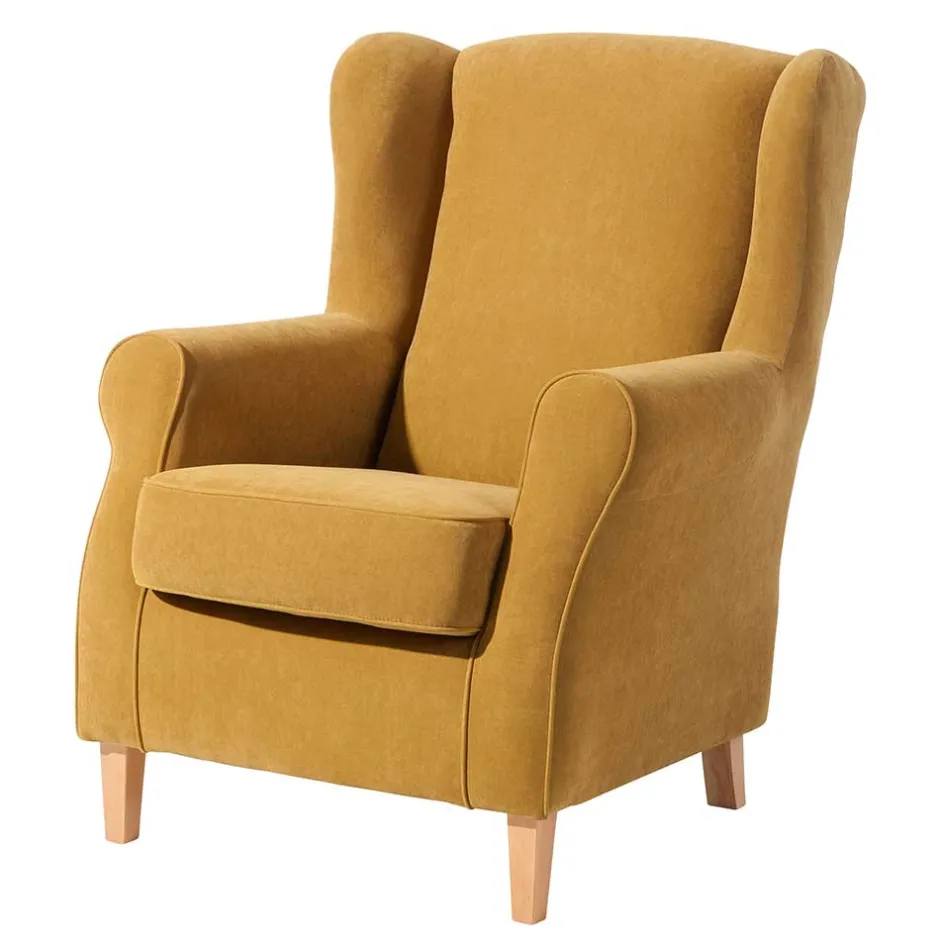 Pharao24 Gelber Ohrenbackensessel Cizio> Ohrensessel|Relaxsessel