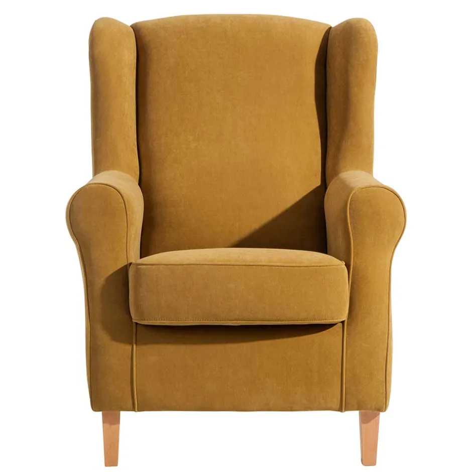 Pharao24 Gelber Ohrenbackensessel Cizio> Ohrensessel|Relaxsessel