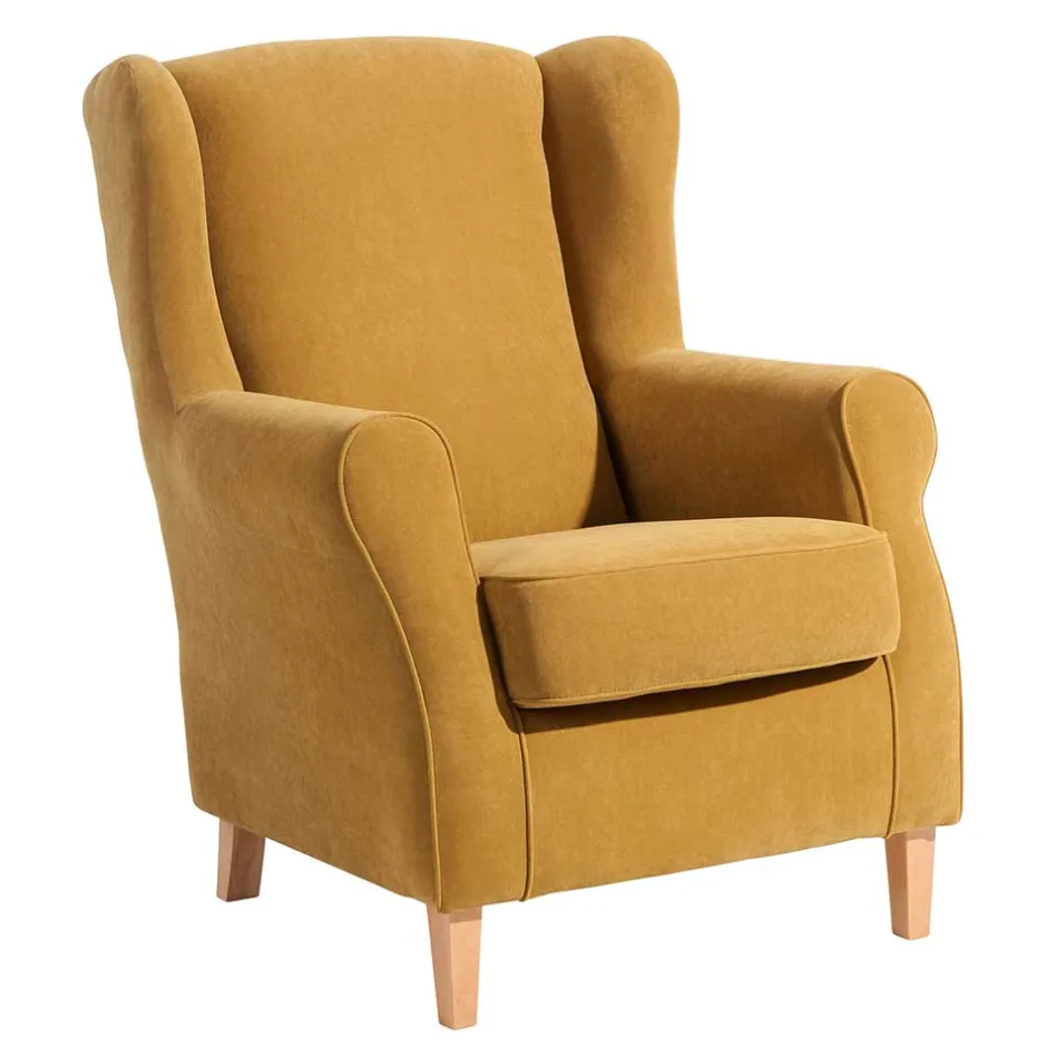 Pharao24 Gelber Ohrenbackensessel Cizio> Ohrensessel|Relaxsessel