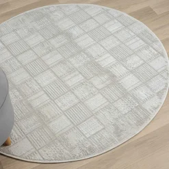 Pharao24 Gemusterter Teppich rund Rever><noscript><img width=