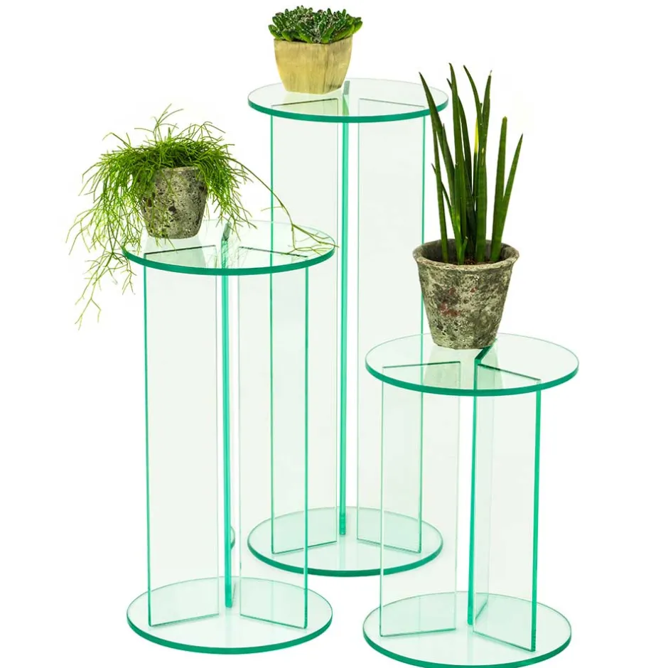 Pharao24 Glas Blumenständer Chaplin> Beistelltische|Telefontische