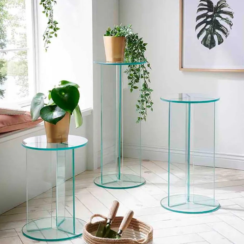 Pharao24 Glas Blumenständer Chaplin> Beistelltische|Telefontische