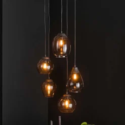 Lampen Und Leuchten*Pharao24 Glas Hängeleuchte Telik