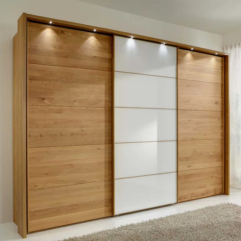 Massivholz Kleiderschränke|Kleiderschränke*Pharao24 Gleittürenschrank Durac