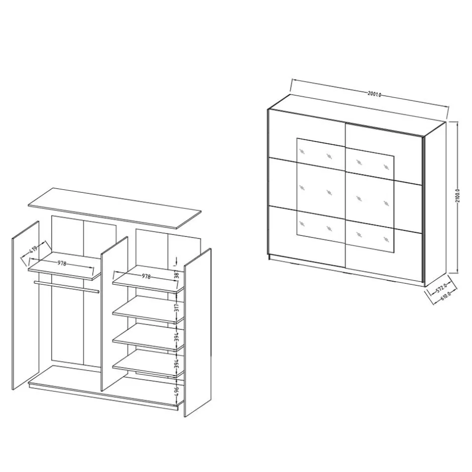 Kleiderschränke|Schlafzimmerschränke*Pharao24 Gleittürenschrank Mezzo