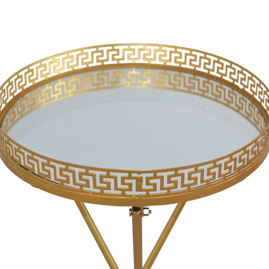 Pharao24 Goldener Beistelltisch Ozaba> Telefontische|Glastische