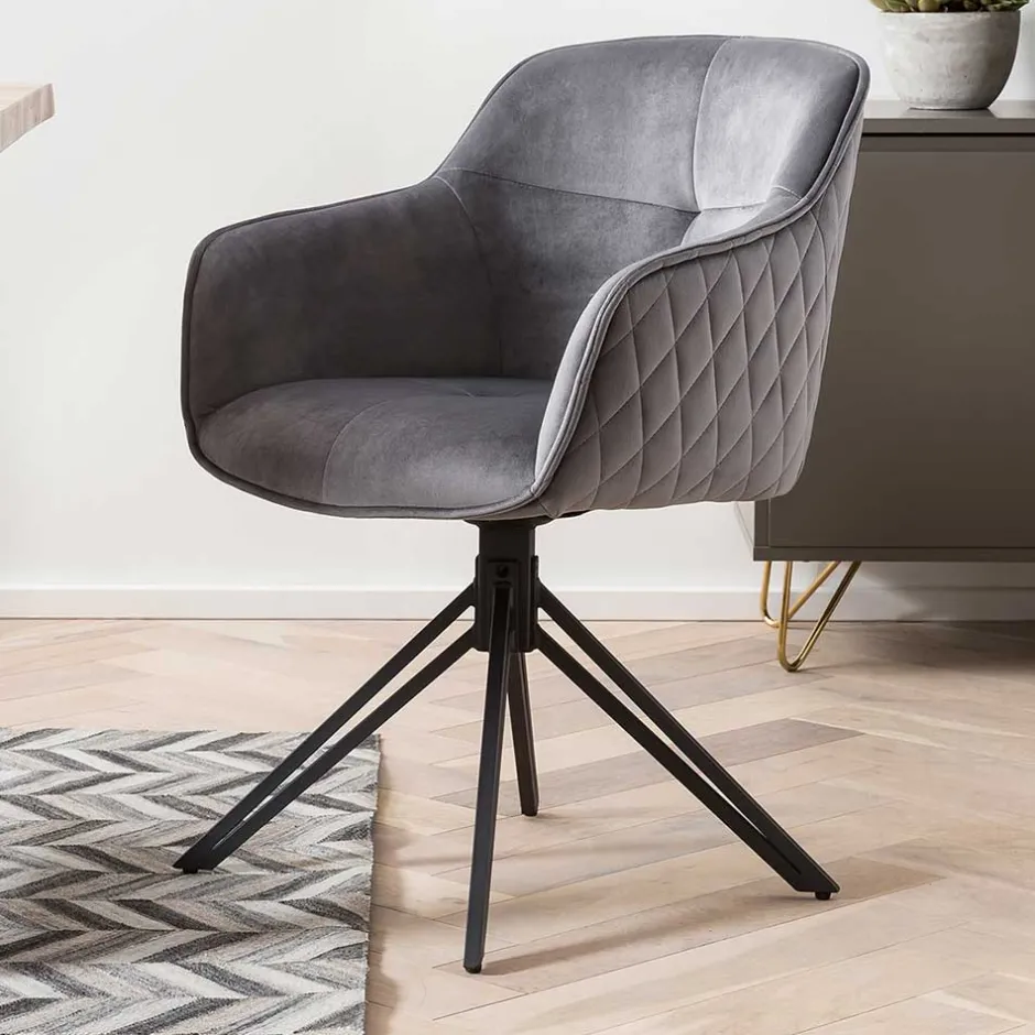 Pharao24 Grauer Armlehnstuhl Lienz> Küchenstühle|Esszimmerstühle