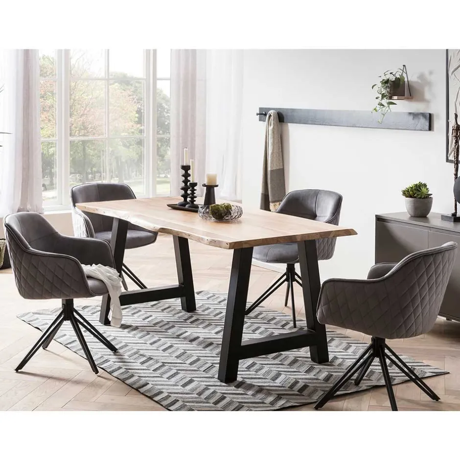 Pharao24 Grauer Armlehnstuhl Lienz> Küchenstühle|Esszimmerstühle