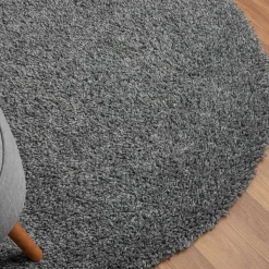 Teppiche*Pharao24 Grauer Hochflor Teppich Fachet