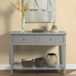 Pharao24 Grauer Konsolen Tisch Audra> Wohnzimmertisch|Konsolentische