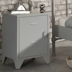 Pharao24 Grauer Nachtschrank Santobal> Nachtkommoden|Nachttisch