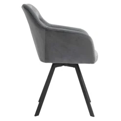 Küchenstühle|Esszimmerstühle*Pharao24 Grauer Samt Stuhl Trees