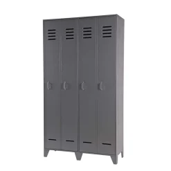 Pharao24 Grauer Spindschrank Leonora> Massivholzmöbel|Drehtürenschränke