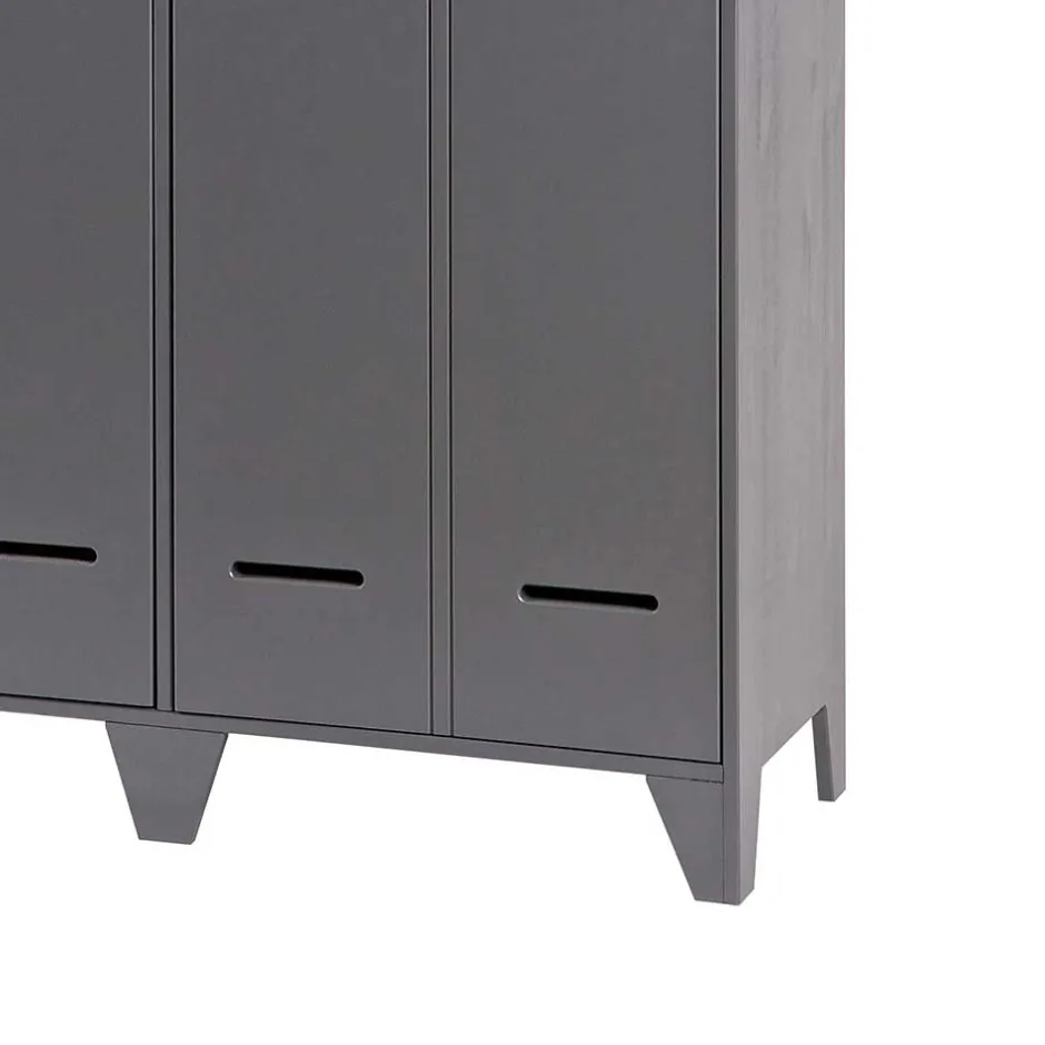 Pharao24 Grauer Spindschrank Leonora> Massivholzmöbel|Drehtürenschränke