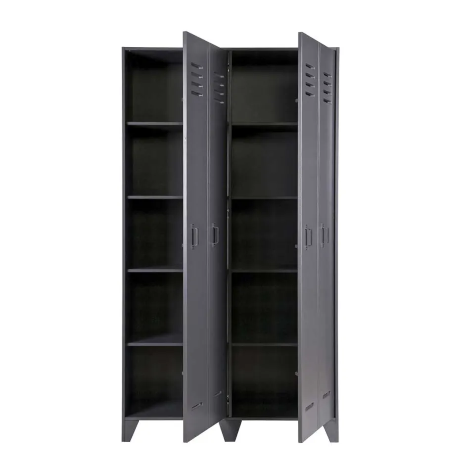 Pharao24 Grauer Spindschrank Leonora> Massivholzmöbel|Drehtürenschränke