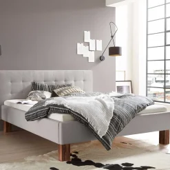 Polsterbetten*Pharao24 Graues Polsterbett Dwayne