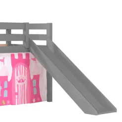 Kinderbetten|Kinderhochbetten*Pharao24 Graues Rutschhochbett Ethan