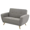 Wohnzimmercouch|2 Sitzer Sofa*Pharao24 Graues Zweiersofa Rujona
