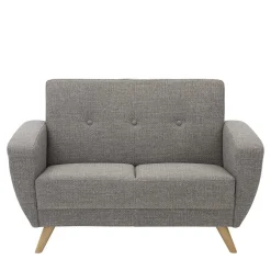 Wohnzimmercouch|2 Sitzer Sofa*Pharao24 Graues Zweiersofa Rujona