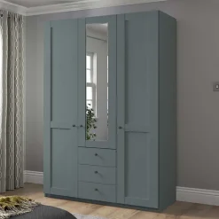 Pharao24 Graugrüner Kleiderschrank Forjan> Drehtürenschränke|Kleiderschränke