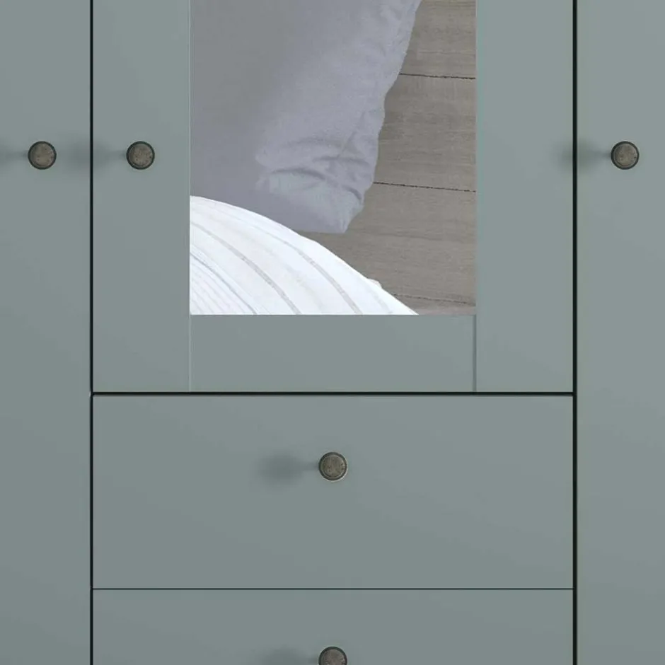 Pharao24 Graugrüner Kleiderschrank Forjan> Drehtürenschränke|Kleiderschränke