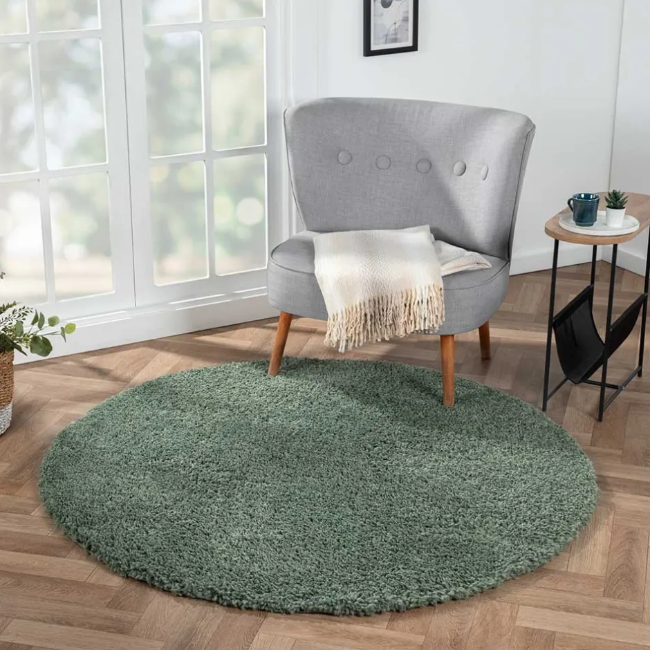 Teppiche*Pharao24 Grüner Shaggy Teppich Dream