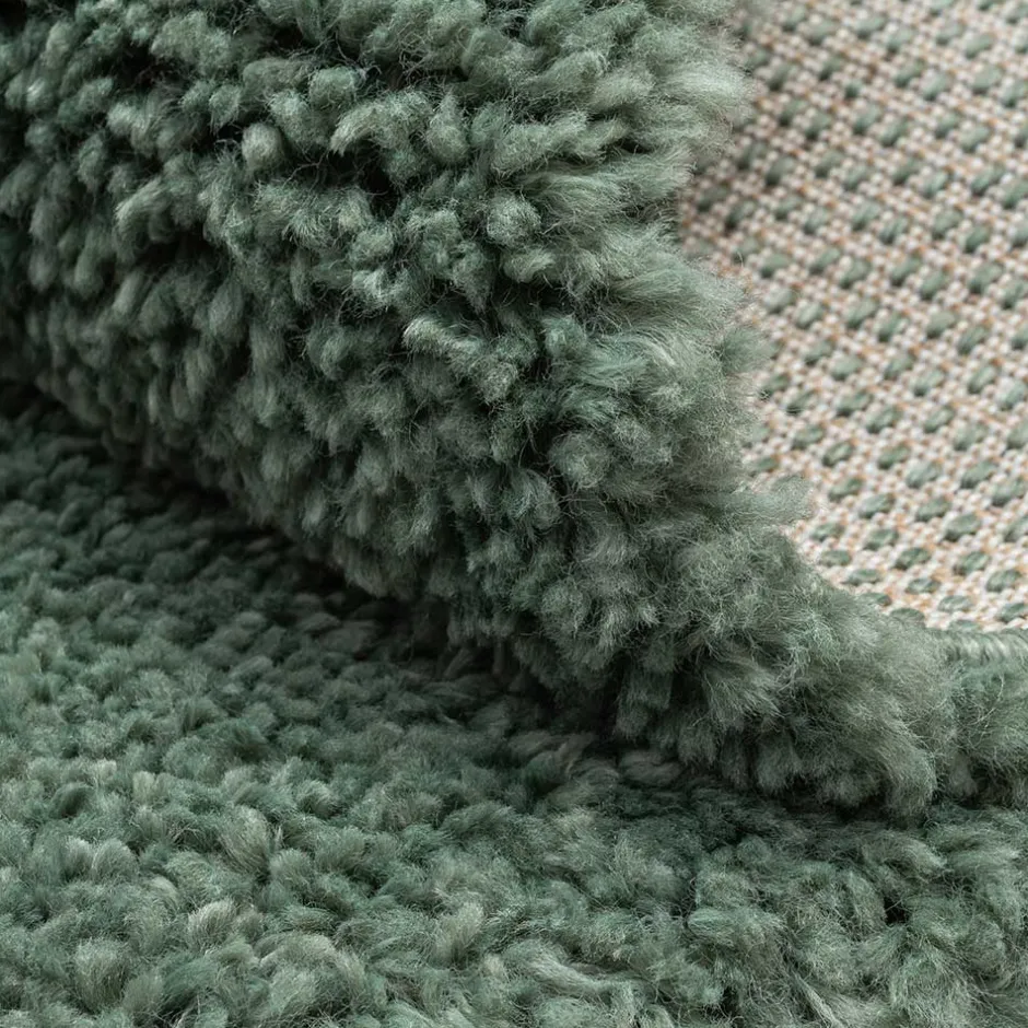 Teppiche*Pharao24 Grüner Shaggy Teppich Dream