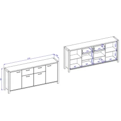 Esszimmerkommoden|Wohnzimmerkommoden*Pharao24 Große Wohnzimmer Kommode Foxxy