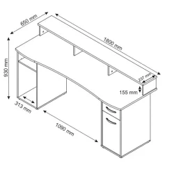 Pharao24 Großer Gaming Schreibtisch Kerry><noscript><img width=