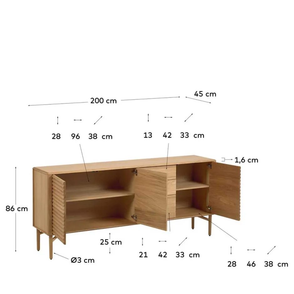Pharao24 Großes Sideboard Aude> Küchenkommode|Esszimmerkommoden