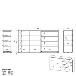 Küchenkommode|Esszimmerkommoden*Pharao24 Großes Sideboard Genrom