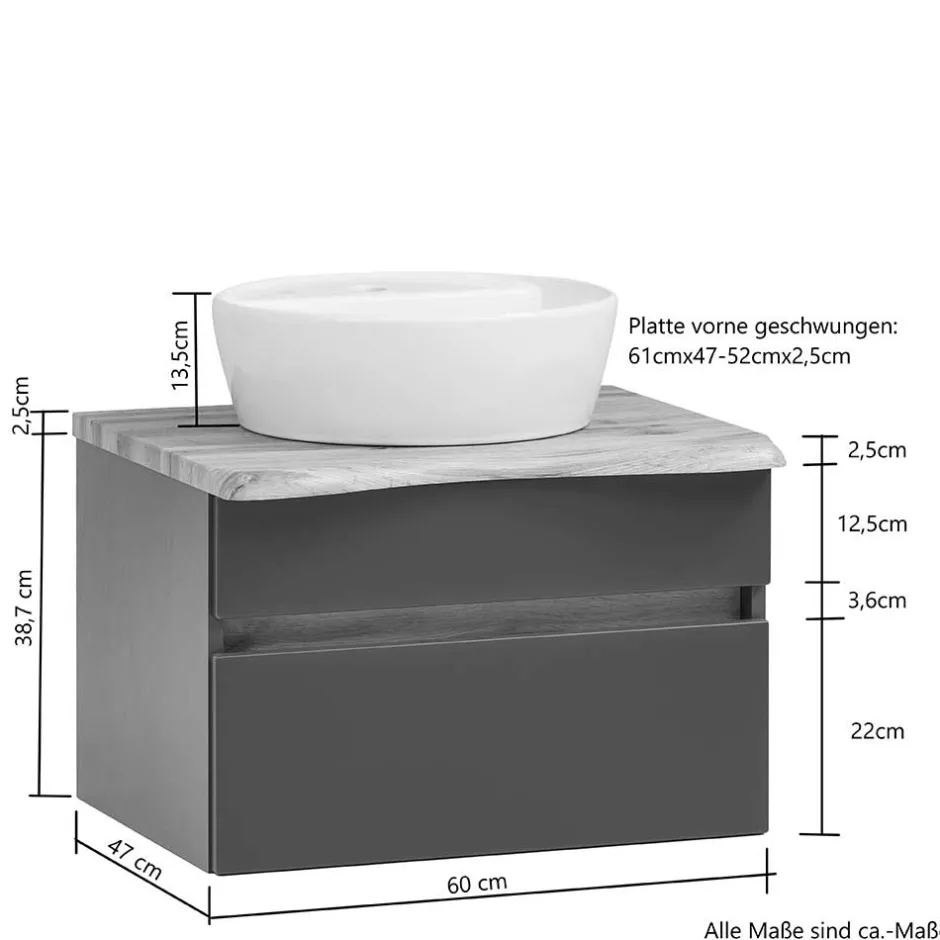 Badmöbel Sets*Pharao24 Gäste WC Set Holzoptik Kropenia