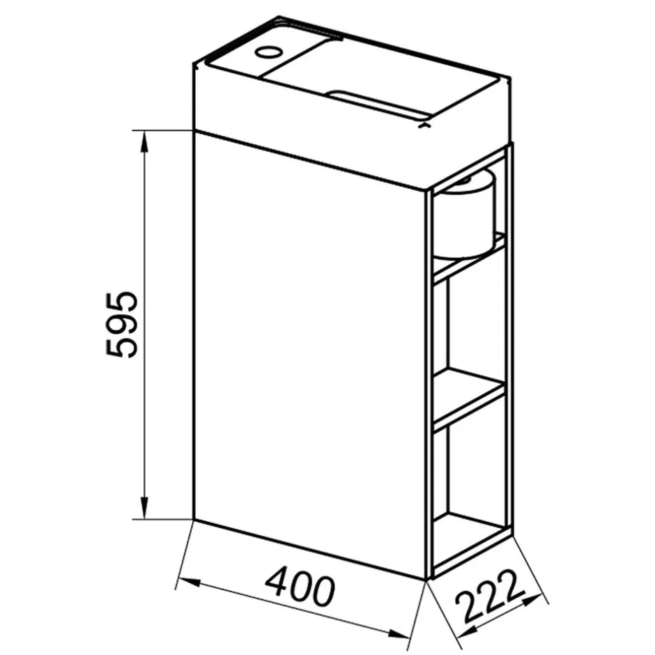 Pharao24 Gästewaschtisch hängend Dam> Waschbeckenunterschränke|Bad Unterschränke