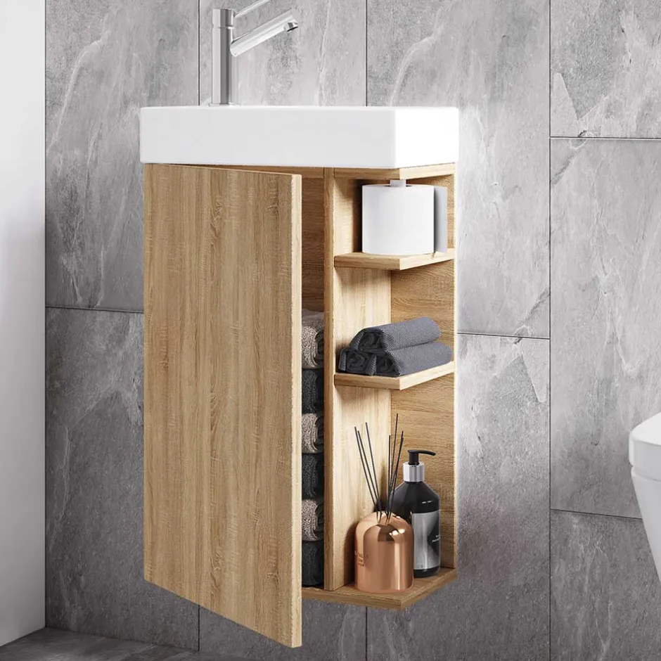 Pharao24 Gästewaschtisch Wandmontage Tujamy> Badezimmerschränke|Waschbeckenunterschränke