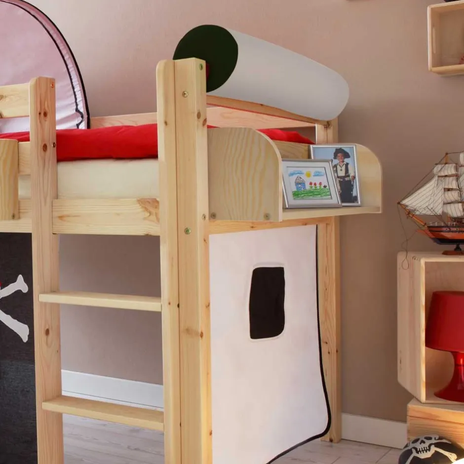 Pharao24 Halbhochbett Split>Kinder Piratenbett|Kinderhochbetten