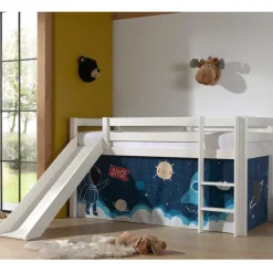 Kinderhochbetten|Kinderbetten*Pharao24 Halbhohes Rutschenbett Lemonico