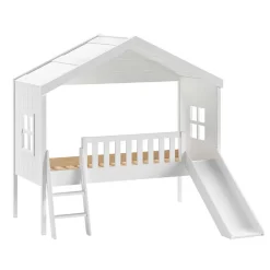 Kinderhochbetten|Kinderbetten*Pharao24 Hausbett mit Rutsche und Leiter Acneza