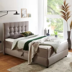 Komfortbetten|Einzelbetten*Pharao24 Hellbraunes Boxbett Visage