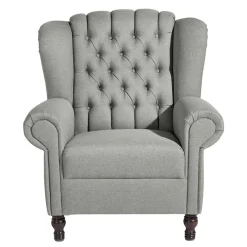 Ohrensessel*Pharao24 Hellgrauer Polstersessel Fanger