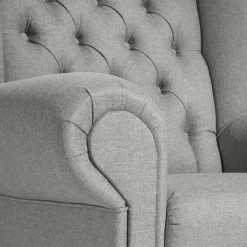 Ohrensessel*Pharao24 Hellgrauer Polstersessel Fanger