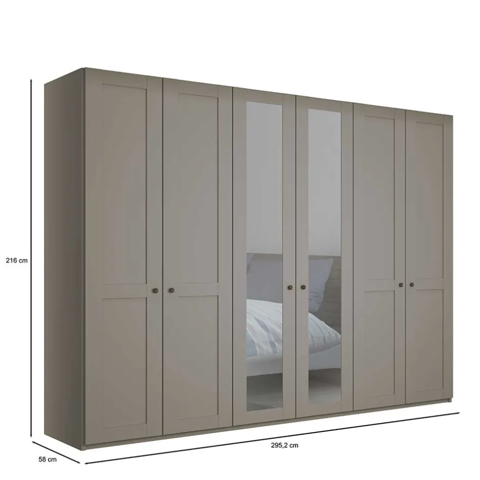 Pharao24 Hellgrauer Schlafzimmerschrank Saconso> Drehtürenschränke|Kleiderschränke