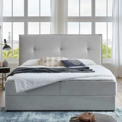 Pharao24 Hellgraues Boxbett Valpara> Funktionsbetten|Schubkastenbetten