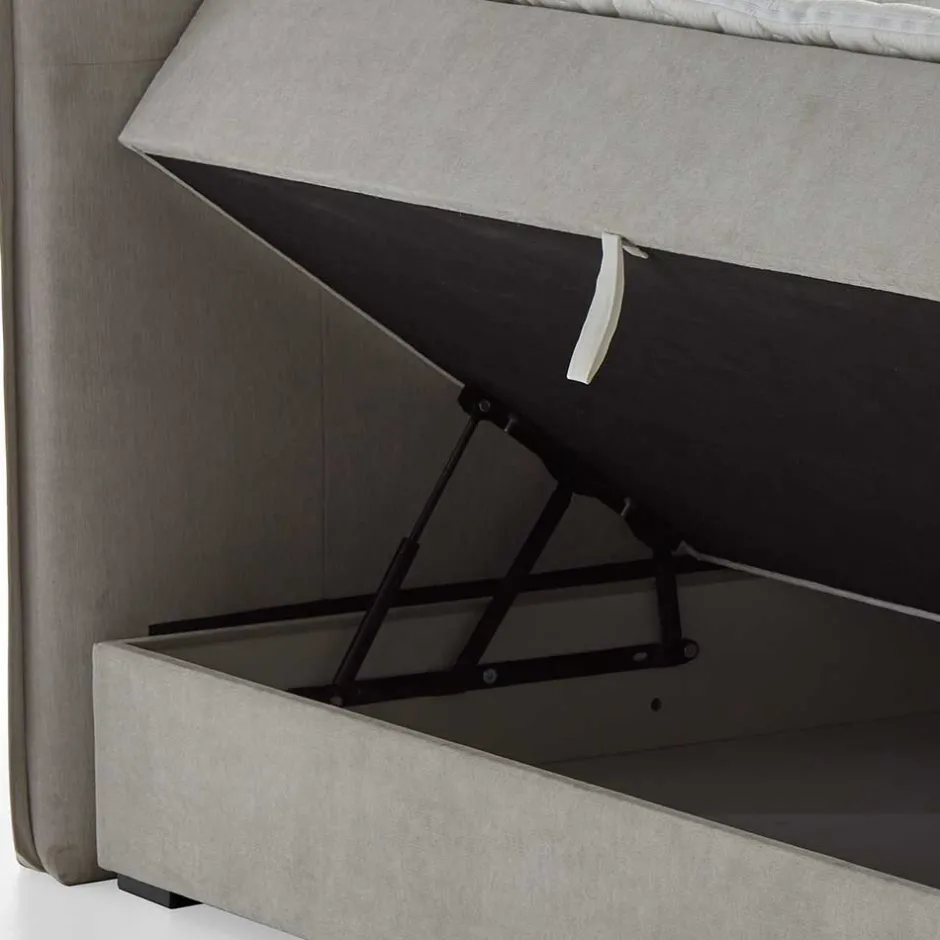 Pharao24 Hellgraues Boxbett Valpara> Funktionsbetten|Schubkastenbetten