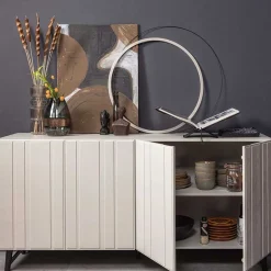 Küchenkommode|Esszimmerkommoden*Pharao24 Hellgraues Sideboard Bosso