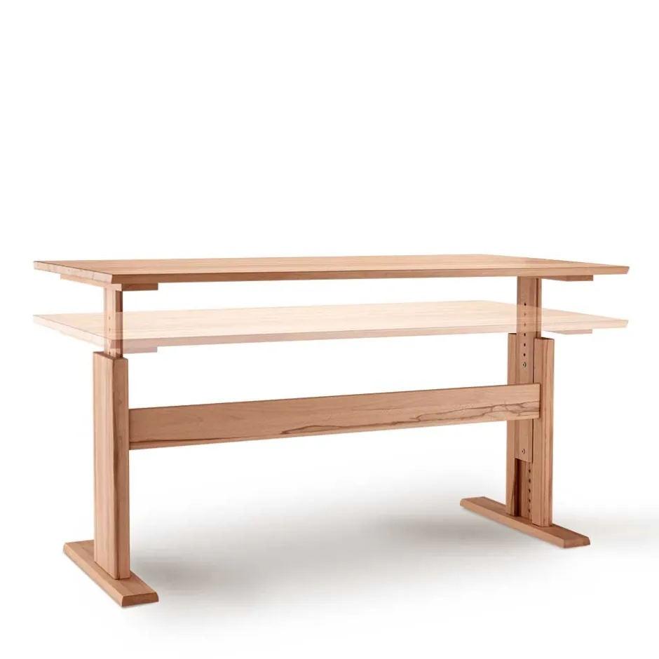 Pharao24 Höhenverstellbarer Schreibtisch Bahos> Schreibtische|Massivholztische