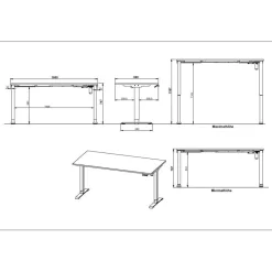 Schreibtische*Pharao24 Höhenverstellbarer Schreibtisch Gordon