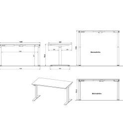 Pharao24 Höhenverstellbarer Schreibtisch Gowri><noscript><img width=