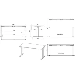 Pharao24 Höhenverstellbarer Schreibtisch Gowri><noscript><img width=