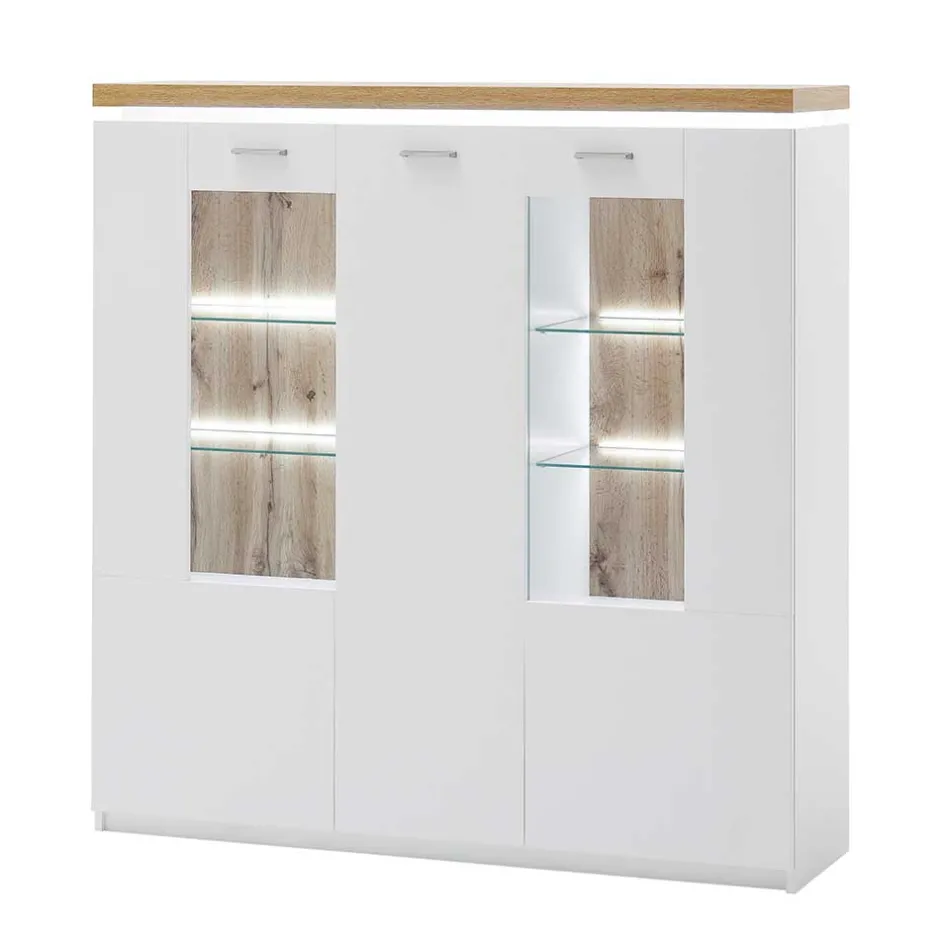 Vitrinenschrank|Wohnzimmervitrinen*Pharao24 Highboard Lovranon