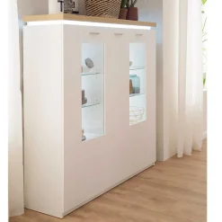 Vitrinenschrank|Wohnzimmervitrinen*Pharao24 Highboard Lovranon